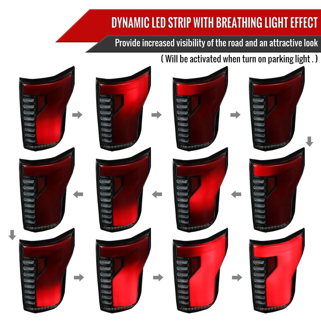 Spec-D Tuning Lt-F15015smled-Sq-Rs Tail Light Assembly||||87||sdtltf15015sm||1918988