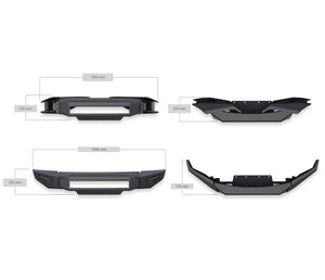 Product of Black Horse Offroad AFB-SI35-BU Armour II Steel Matte Powder Coated Bumper 