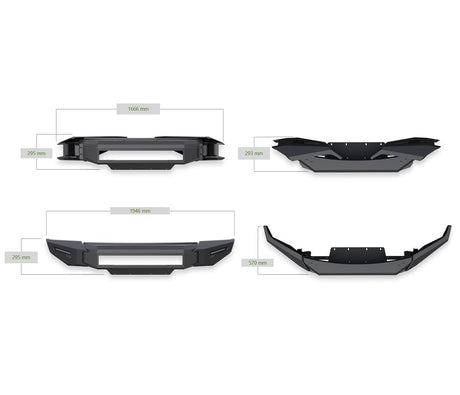 Product of Black Horse Offroad AFB-SI35-BU Armour II Steel Matte Powder Coated Bumper 