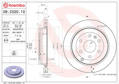 Brembo 09c02010c02 Brake Rotor||09c02010c02.Jpg||85||brm09c02010||1684261