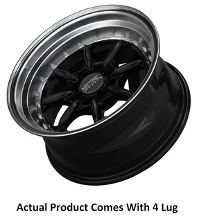 Product of Primax Wheel 15x8 Black With Natural Lip Wheel - 4x3.94 Bolt Pattern 