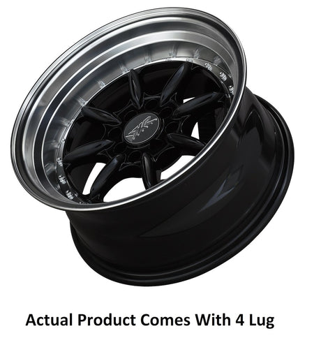 Product of Primax Wheel 15x8 Black With Natural Lip Wheel - 4x3.94 Bolt Pattern 