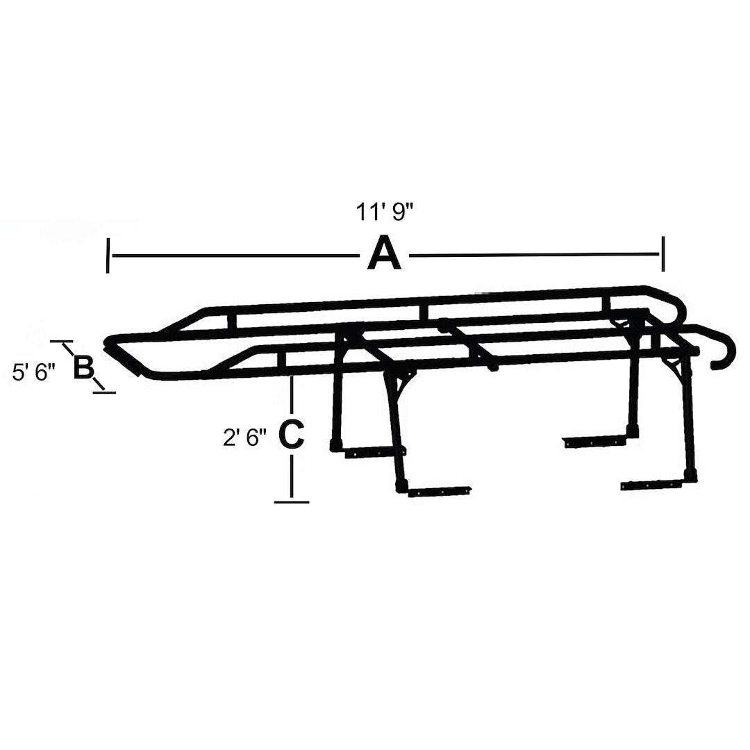 Product of TrailFX FCLR001B 1500 Pound Yes Steel Ladder Rack 