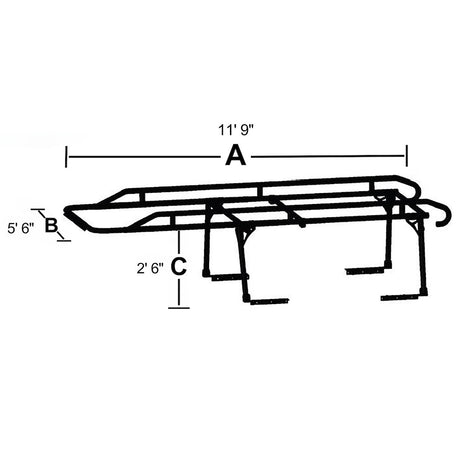 Product of TrailFX FCLR001B 1500 Pound Yes Steel Ladder Rack 