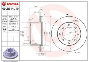 Product of Brembo 09B54410C02 Vented 1 Piece Brake Rotor 