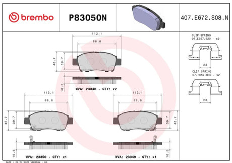Brembo P83050n Brake Pad||p83050n_2.Jpg||86||brmp83050n||2091759