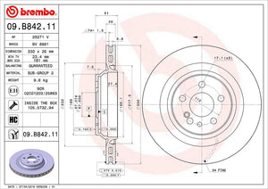 Product of Brembo 09B84211C02 Vented 1 Piece Brake Rotor 