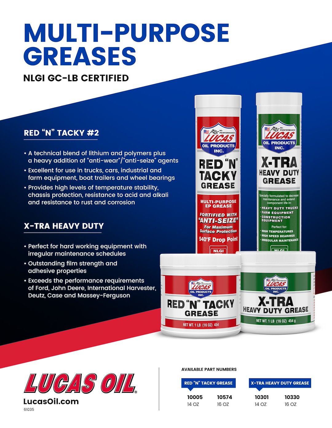Product of Lucas Oil 10301-30 Multi Purpose Grease