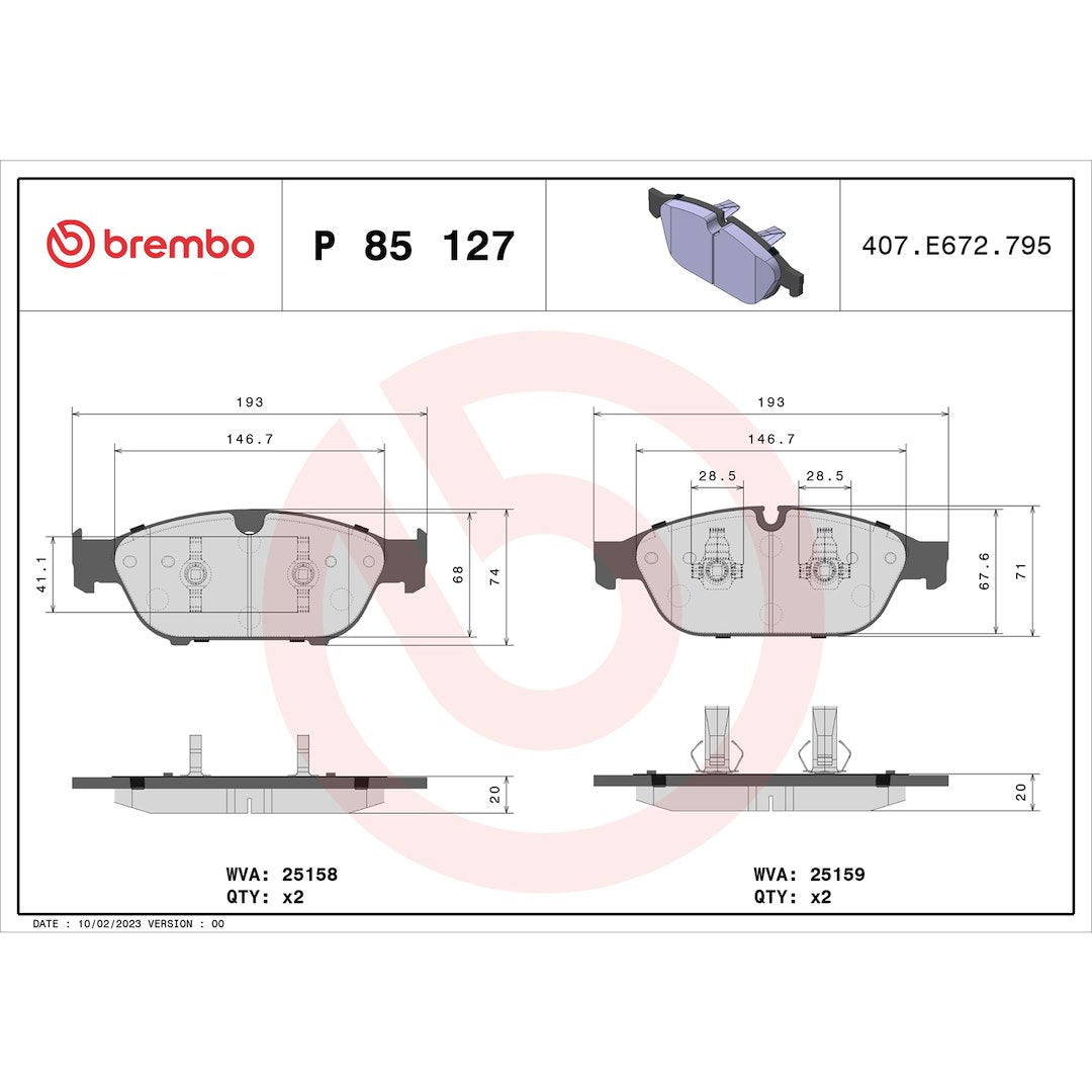 Brembo P85127 Brake Pad||p85127_Drw.Jpg||87||brmp85127||1754409