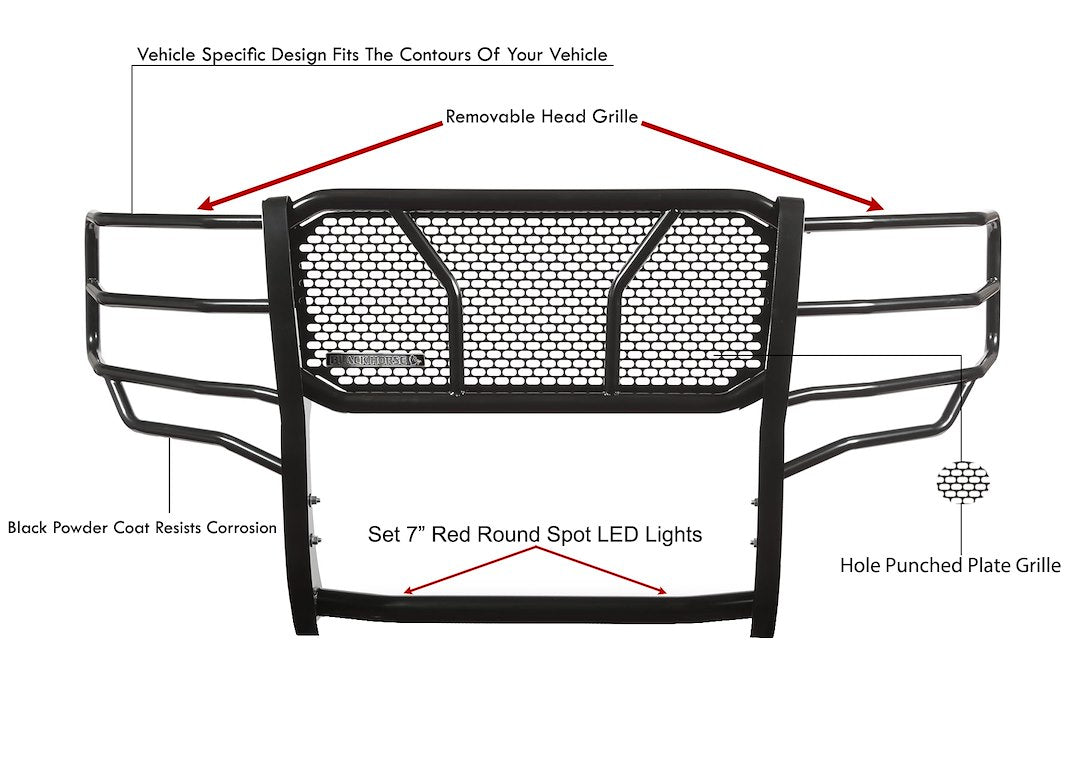 Product of Black Horse Offroad RU-FOF116-B-PLR Grille Guard  