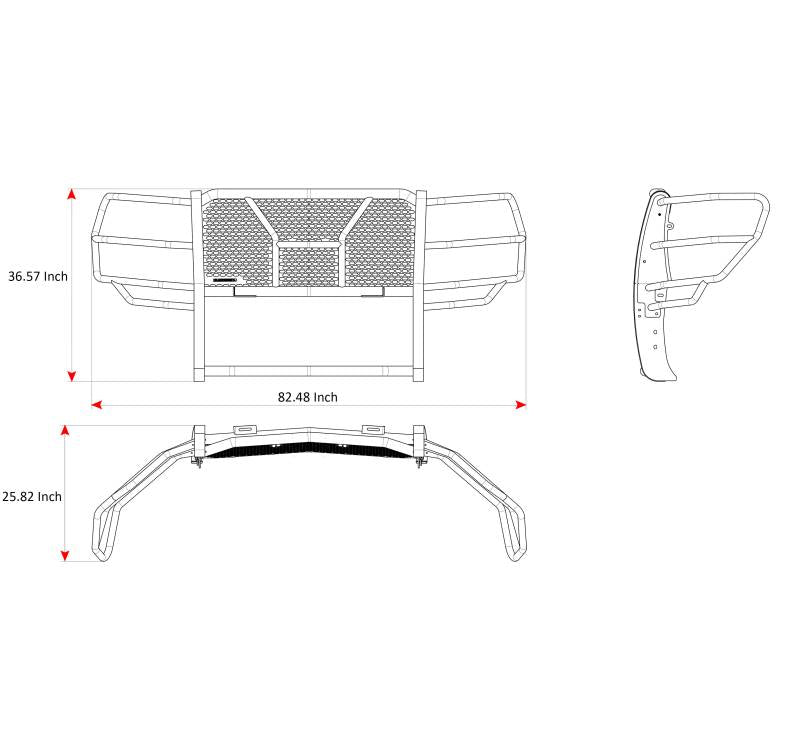 Black Horse Offroad Ru-Chsi19-B-Plfr Grille Guard||ru-Chsi19-B-Plfr_11.Jpeg||95||blkhsi19bplfr||2469086