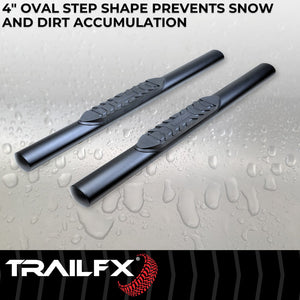 Product of TrailFX A1546T TFX 4" Oval Tube Side Steps Nerf Bar With Surface Steps 