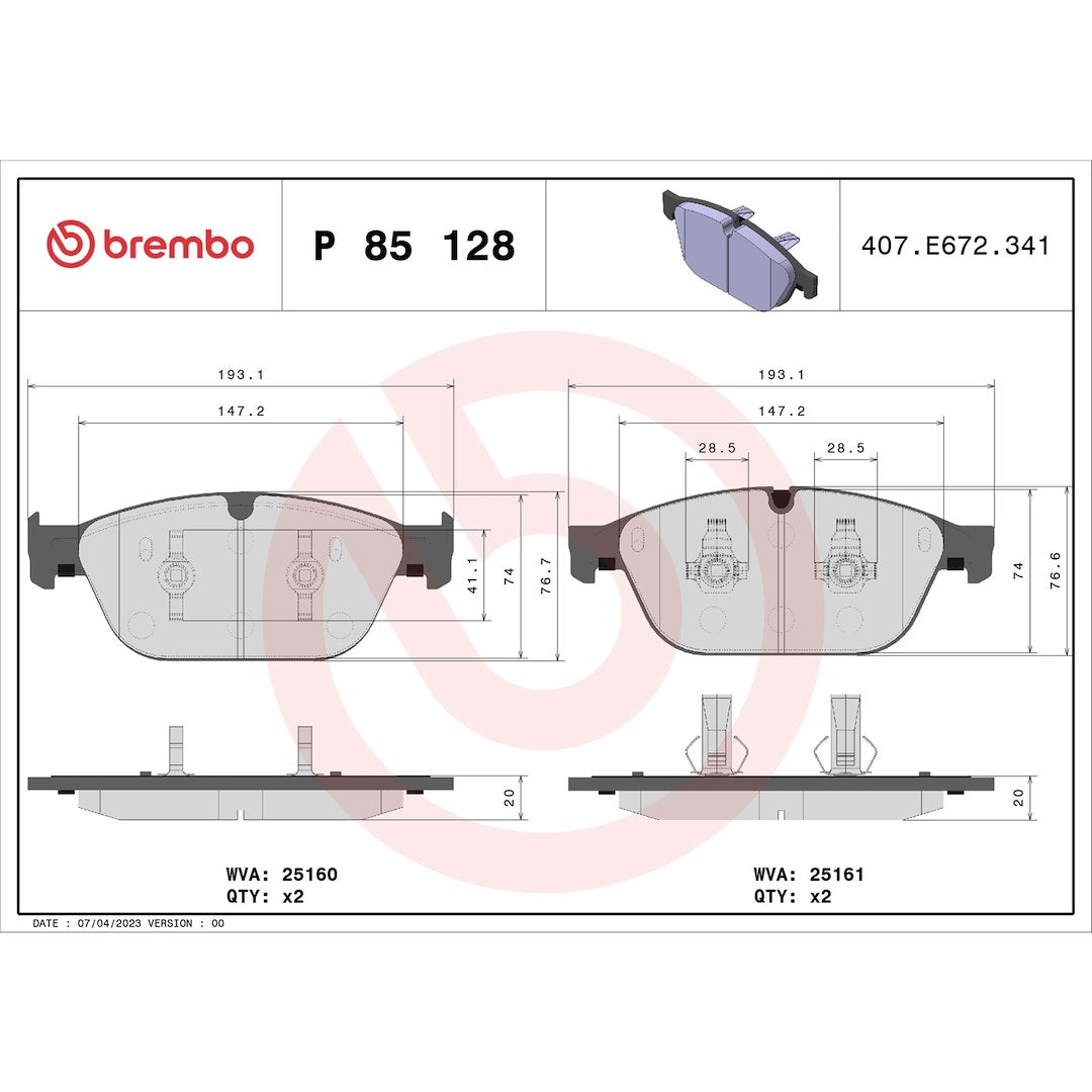 Brembo P85128 Brake Pad||p85128_Drw.Jpg||87||brmp85128||1754415