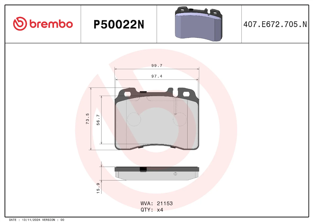 Brembo P50022n Brake Pad||p50022n_1.Png||86||brmp50022n||2104628
