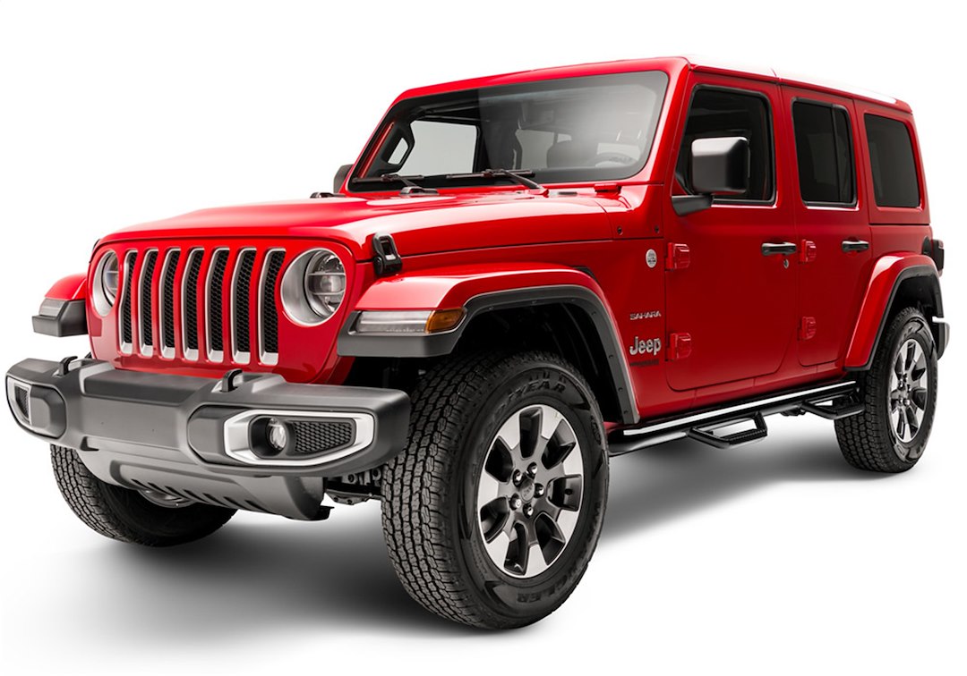Product of N-Fab J1866-GB W2W Series Nerf Bar With Drop Down Steps 