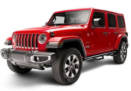 Product of N-Fab J1866-GB W2W Series Nerf Bar With Drop Down Steps 