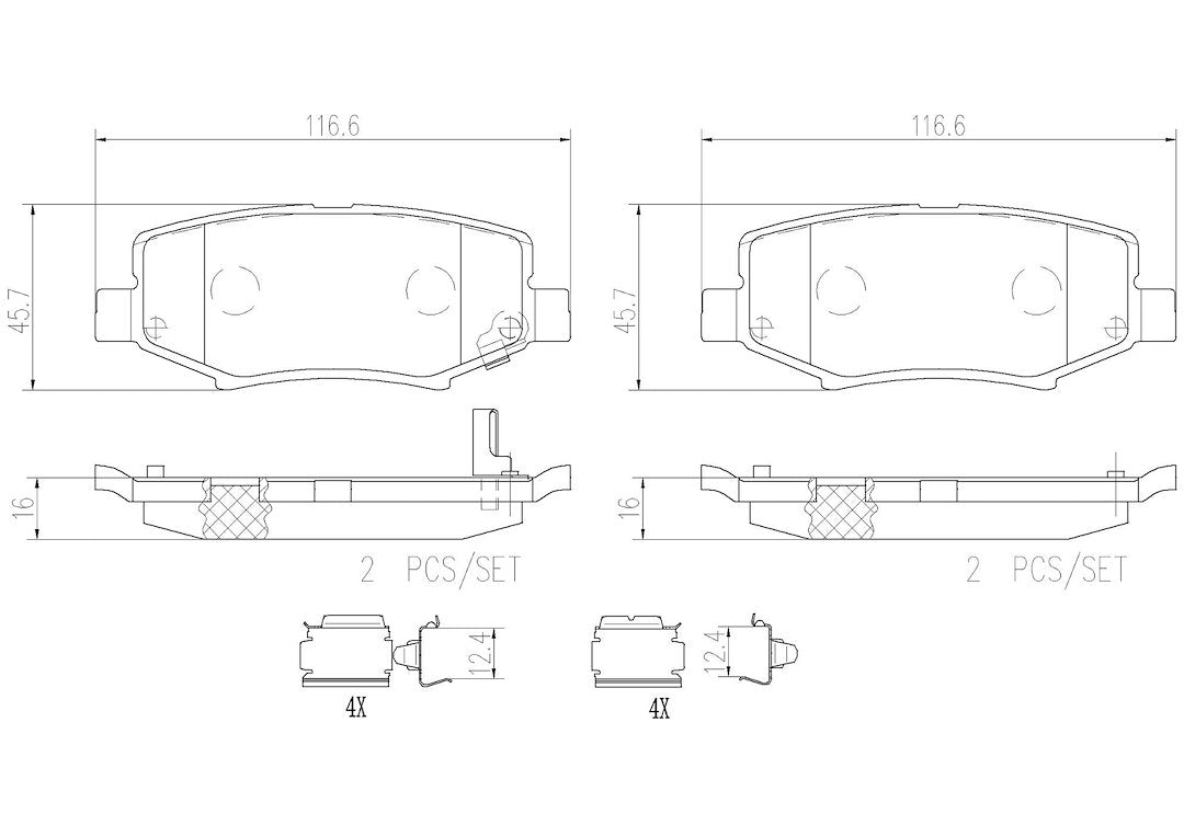 Product of Brembo P18024N Brake Pad - Set Of 4 