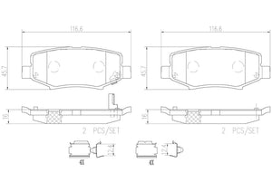 Product of Brembo P18024N Brake Pad - Set Of 4 