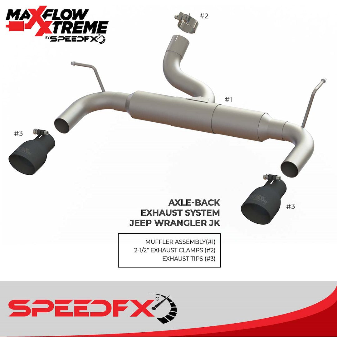 Product of SpeedFX 50600 MaxFlow Xtreme Axle Back System Single Exhaust System Kit 