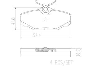 Product of Brembo P24132N Brake Pad - Set Of 4 