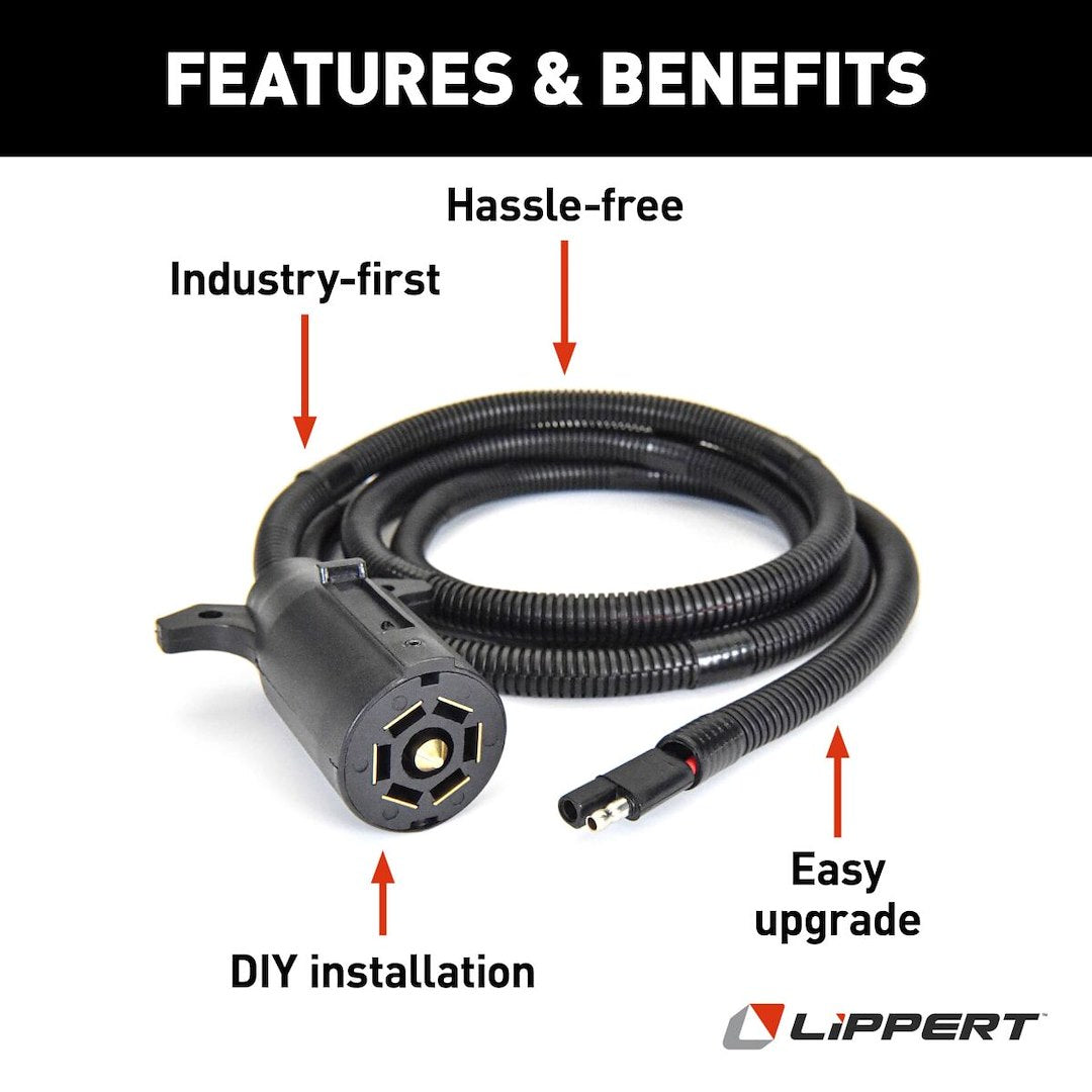 Product of Lippert Components 813749 Vehicle End 2 Flat To 7 Blade Trailer Wiring Connector 