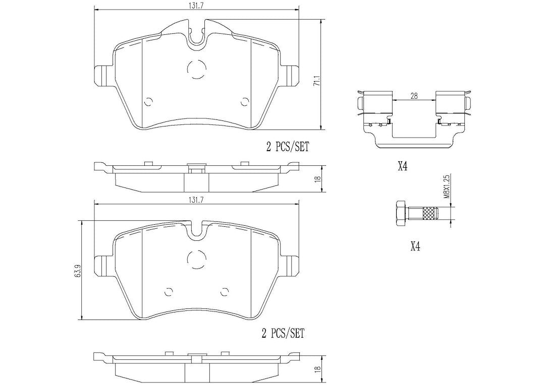 Product of Brembo P06086N Brake Pad - Set Of 4 