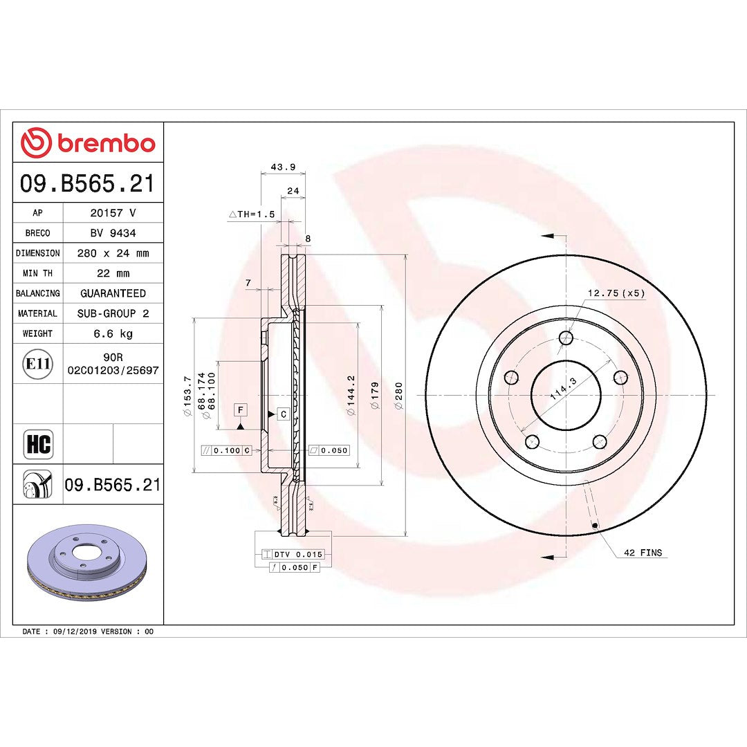 Brembo 09.B565.21 Brake Rotor||09.B565.21_Drw.Jpg||85||brm09b56521||1754872