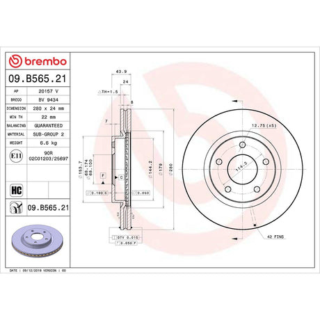 Brembo 09.B565.21 Brake Rotor||09.B565.21_Drw.Jpg||85||brm09b56521||1754872