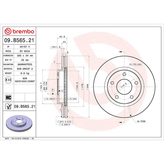 Brembo 09.B565.21 Brake Rotor||09.B565.21_Drw.Jpg||85||brm09b56521||1754872