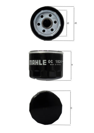 Mahle/ Clevite Oc 1824 Oil Filter||oc1824_2.Jpg||87||m25oc1824||2245720