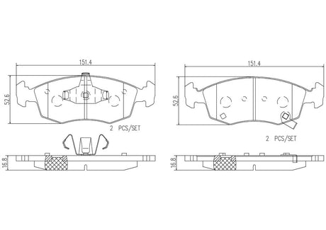 Product of Brembo P23168N Brake Pad - Set Of 4 
