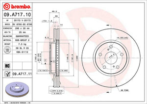 Product of Brembo 09A71711C02 Vented 1 Piece Brake Rotor 