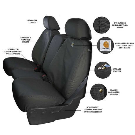 Product of Covercraft SSC8479CABN Carhartt® SeatSaver® Carhartt Brown Duck Weave Fabric Seat Cover 