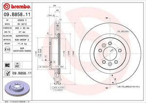 Product of Brembo 09B85811C02 Vented 1 Piece Brake Rotor 
