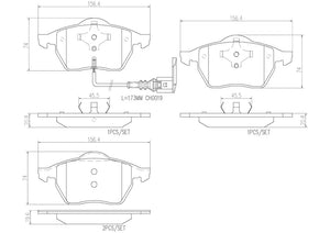 Product of Brembo P85045N Brake Pad - Set Of 4 