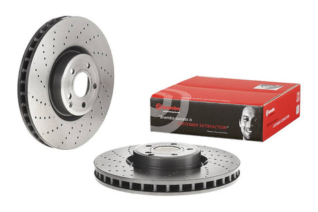 Product of Brembo 09B47411C02 Vented Cross Drilled 1 Piece Brake Rotor 