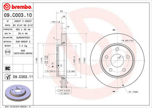 Product of Brembo 09C00311C02 Vented 1 Piece Brake Rotor 