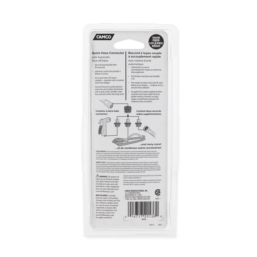 Camco 20136 Fresh Water Hose Connector||20136_7.Jpg||92||c1w20136||1375802
