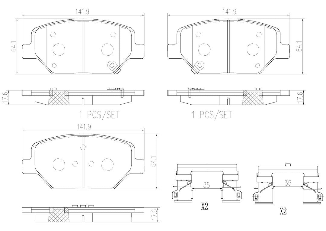 Product of Brembo P07007N Brake Pad - Set Of 4 