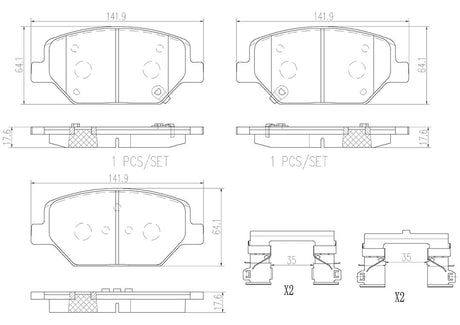 Product of Brembo P07007N Brake Pad - Set Of 4 