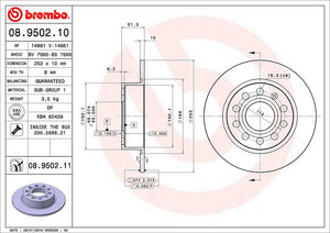 Product of Brembo 08950211C02 Solid 1 Piece Brake Rotor 