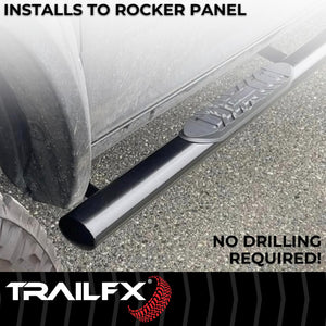 Product of TrailFX A1530B TFX 4" Oval Tube Side Steps Nerf Bar With Surface Steps 