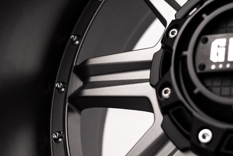 Product of Grid Wheels 18x9 Anthracite Gray With Black Lip Wheel - 8x6.50 Bolt Pattern 