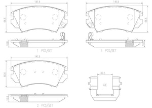 Product of Brembo P59055N Brake Pad - Set Of 4 