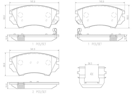 Product of Brembo P59055N Brake Pad - Set Of 4 
