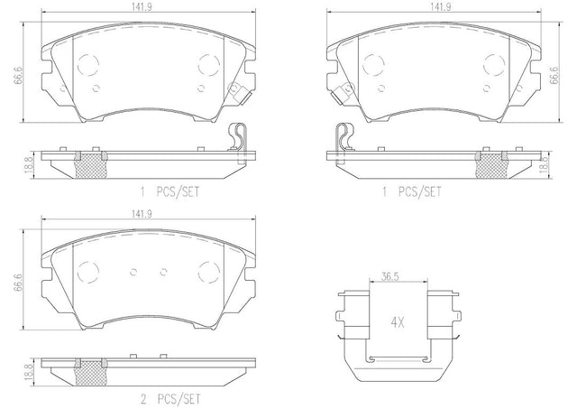 Product of Brembo P59055N Brake Pad - Set Of 4 