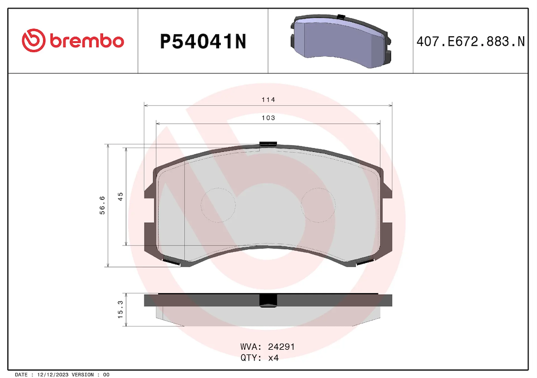 Brembo P54041n Brake Pad||p54041n_1.Png||86||brmp54041n||2104637