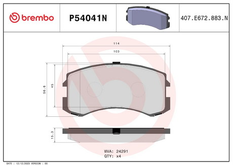 Brembo P54041n Brake Pad||p54041n_1.Png||86||brmp54041n||2104637