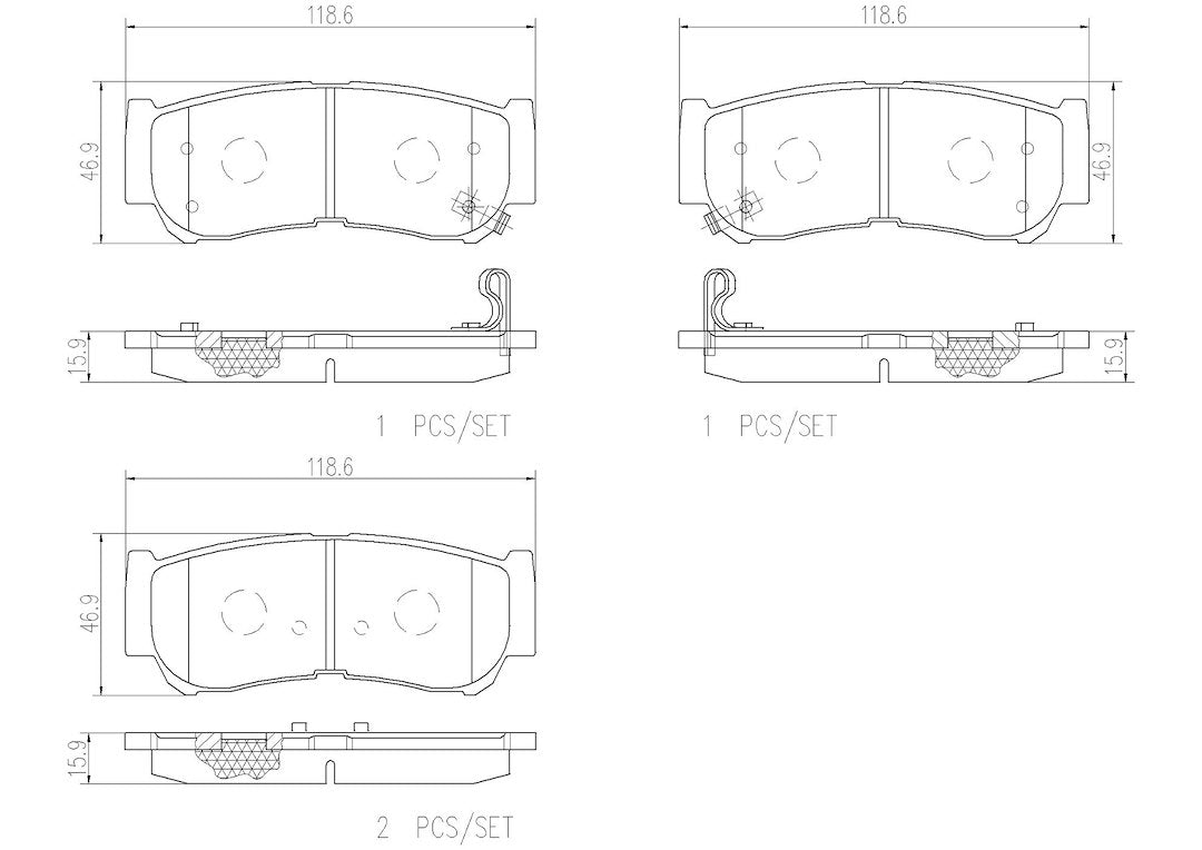 Product of Brembo P30037N Brake Pad - Set Of 4 