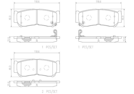 Product of Brembo P30037N Brake Pad - Set Of 4 